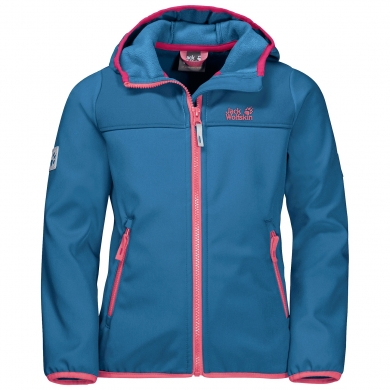 Jack Wolfskin Softshelljacke Fourwinds (wind-& wasserabweisend) waveblau Kinder